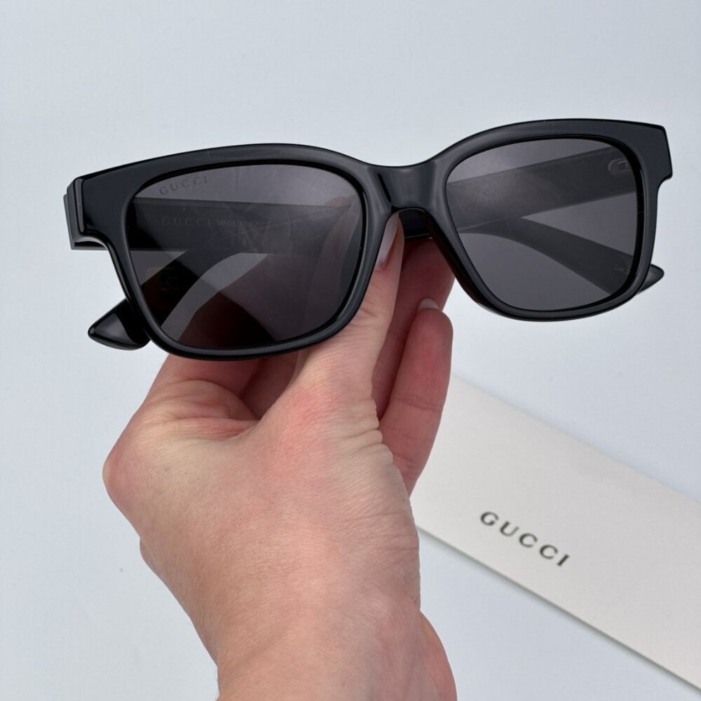 Gucci GG1716S 001 BRAND NEW Sunglasses Black Grey Square Unisex